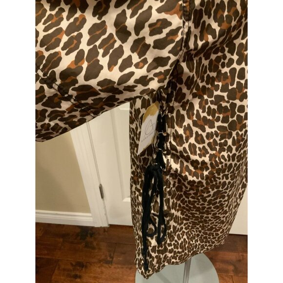 Tory Burch Brown Animal Leopard Print Reva Collared Shirt Dress, Size 4 - Picture 6 of 10